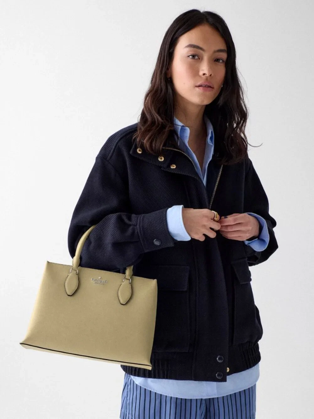 New Kate Spade Rae Medium Satchel Saffiano Elm